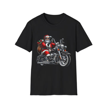 Motorcycling Santa | Unisex Softstyle T-Shirt