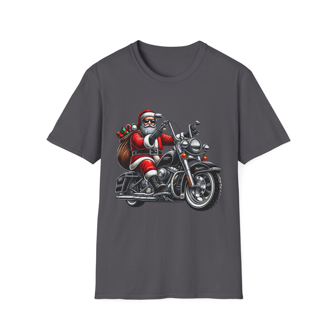 Motorcycling Santa | Unisex Softstyle T-Shirt