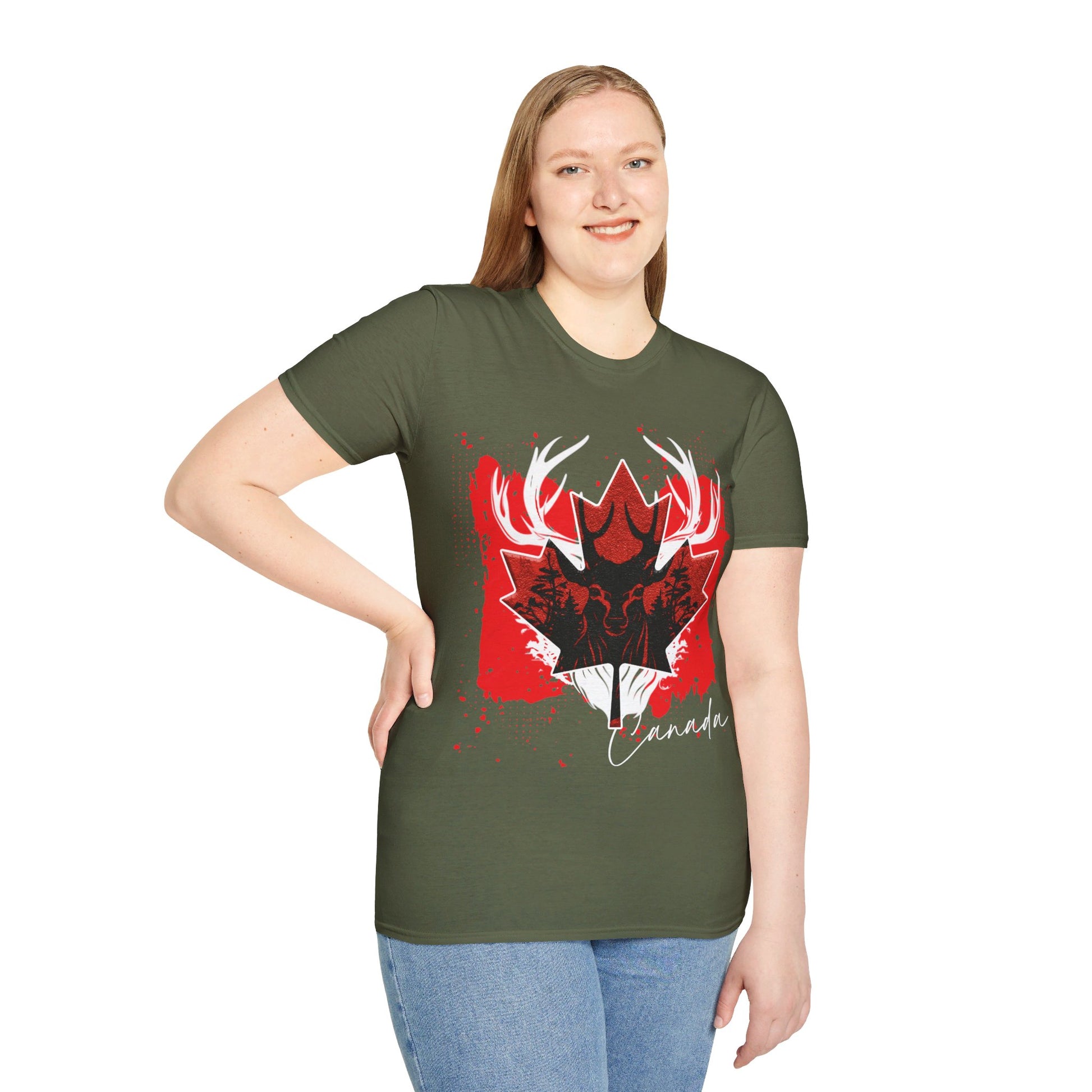 Canada | Deer | Unisex Softstyle T-Shirt - Conthur Shop