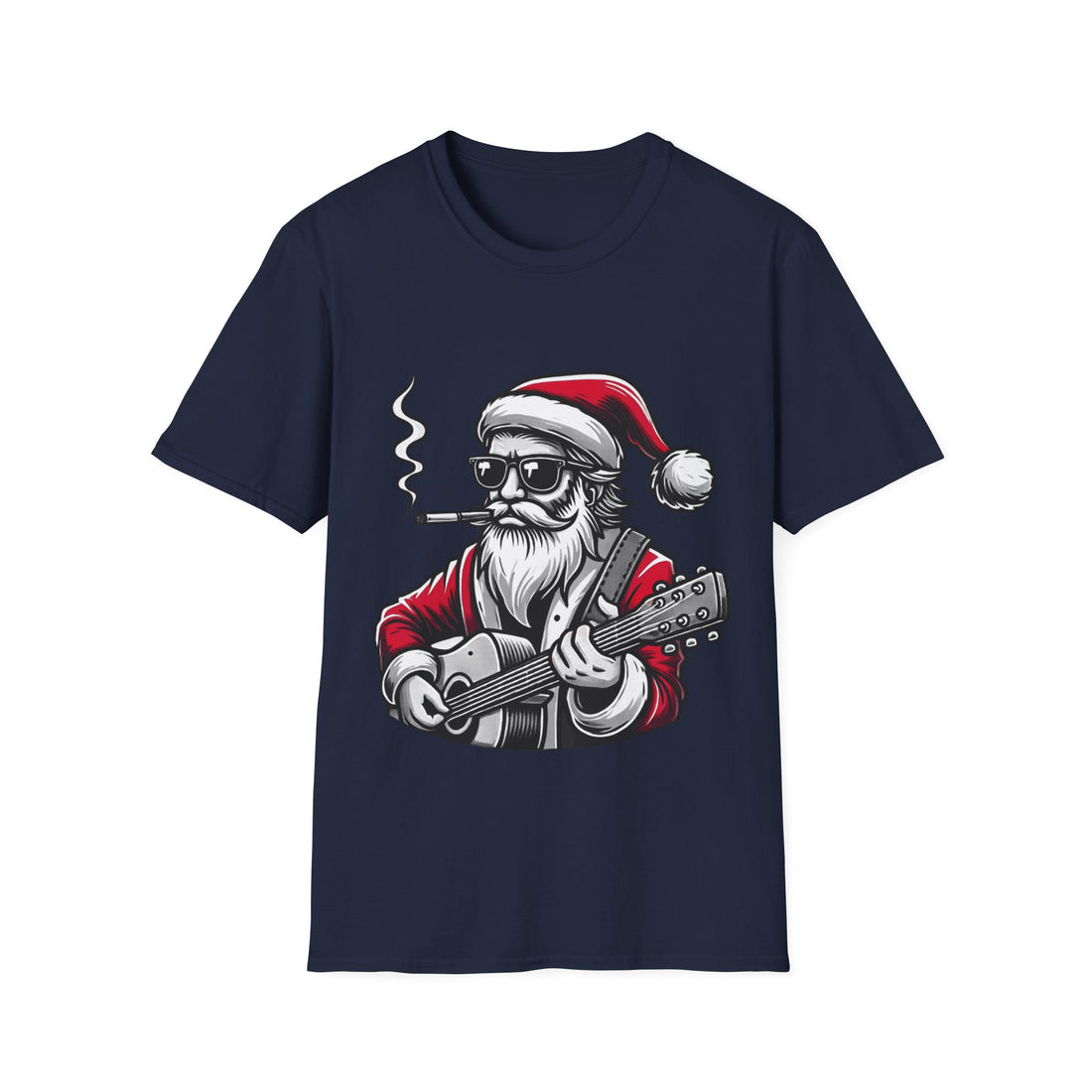 Santa With Guitar | Unisex Softstyle T-Shirt