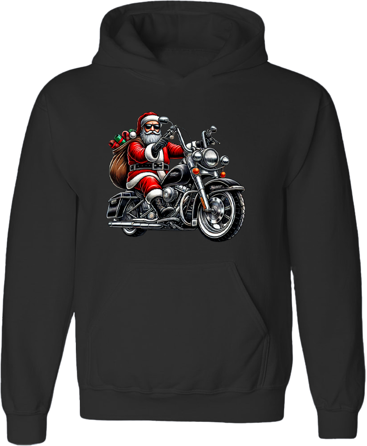 Motorcycling Santa | Unisex College Hoodie