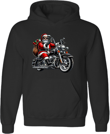 Motorcycling Santa | Unisex College Hoodie