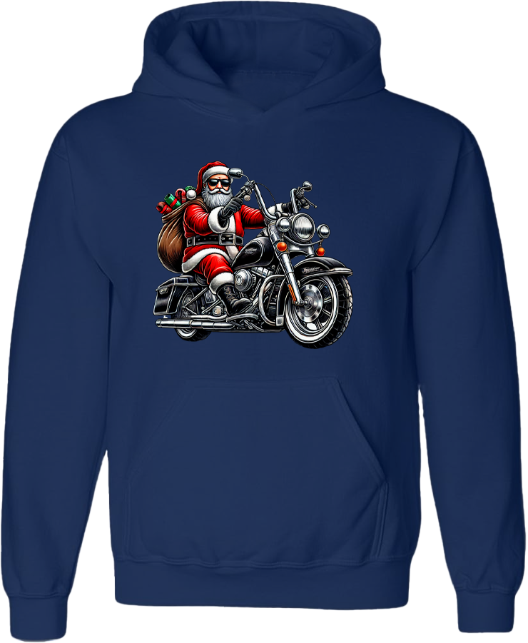 Motorcycling Santa | Unisex College Hoodie