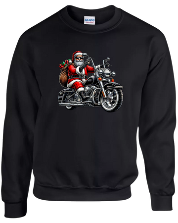 Motorcycling Santa | Crewneck Sweatshirt S-5XL