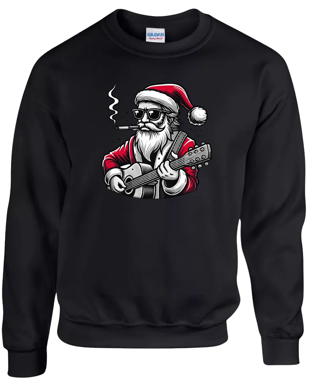 Santa With Guitar | Crewneck Sweatshirt S-5XL