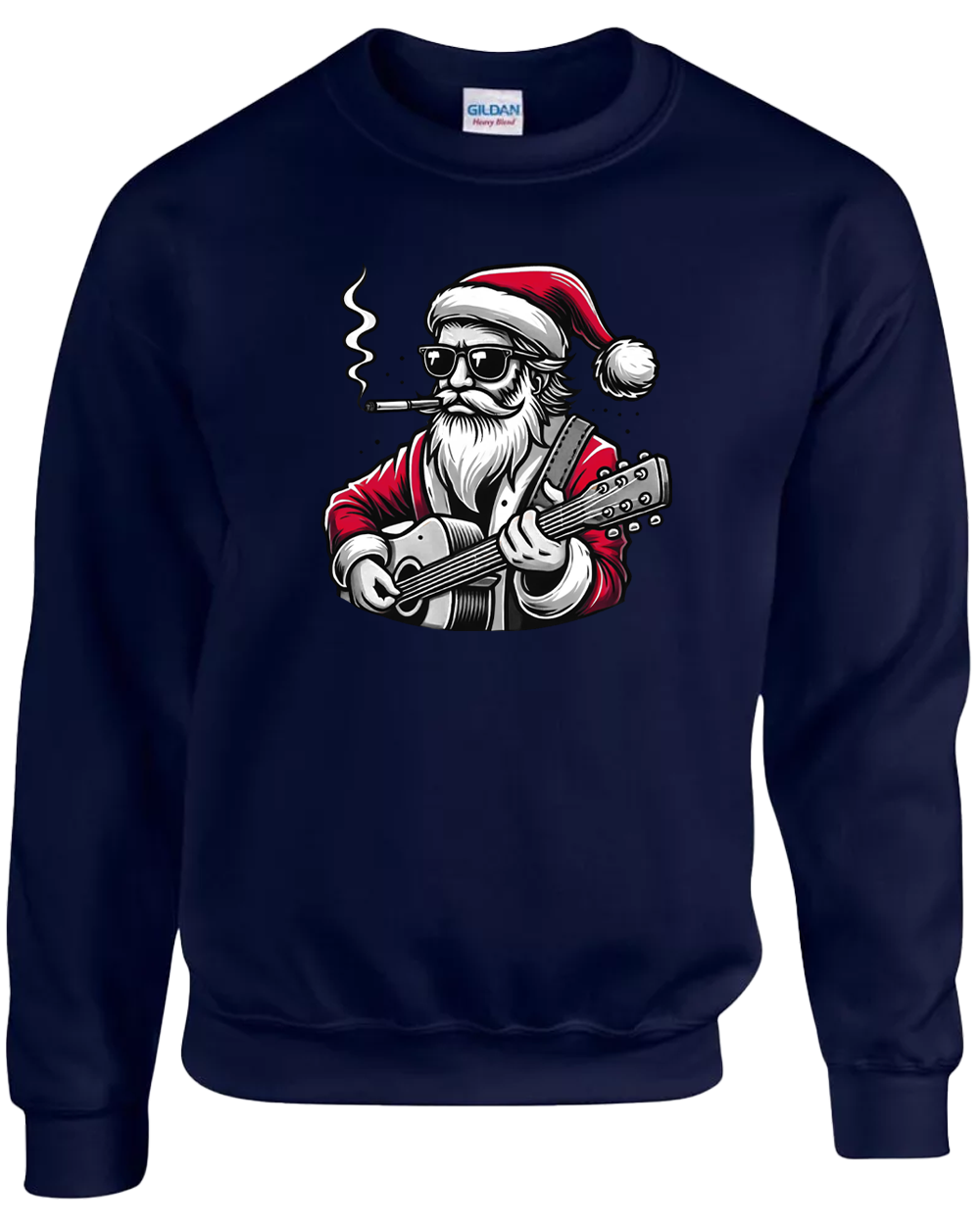 Santa With Guitar | Crewneck Sweatshirt S-5XL